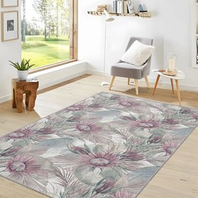 Fioletowo-szary dywan odpowiedni do prania 160x230 cm Dusty Flowers – Mila Home