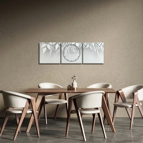 Obraz - Arkusze z plastiku (z zegarem) (90x30 cm)