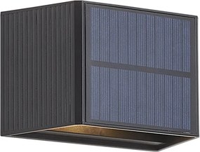 Zewnętrzna lampa ścienna czarna zintegrowana LED 2-punktowa IP65 Solarna - Christof