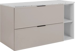 Szafka łazienkowa kaszmir, blat z białego marmuru, 100 (80+20) x 57 x 46 cm