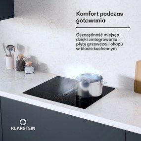 Klarstein AirJet 60cm 4 Strefy Gotowania Płyta Indukcyjna z Okapem Czarny