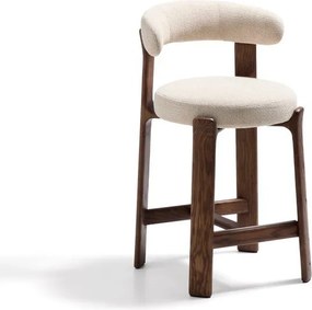 Hoker w kolorze beżowo-ciemnonaturalnym z litego drewna jesionowego (wysokość siedziska 65 cm) Granite – Kave Home