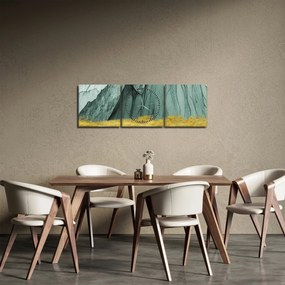 Obraz - Emerald Mountains N⁰3 (z zegarem) (90x30 cm)