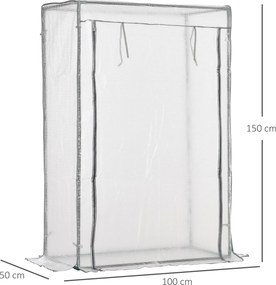 Zimowa szklarnia Outsunny z osłoną PE, na stelażu stalowym, 101 x 50 x 150 cm, biała