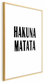 Plakat Hakuna Matata 21x30 cm z ramą złotą bez marginesu ARTGEIST B