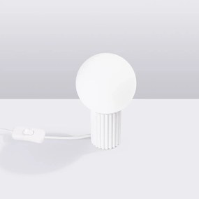 Lampa biurkowa HALO biała ryflowana SOLLUX  LIGHTING