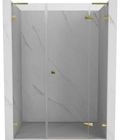 Mexen Lunar L drzwi prysznicowe uchylne prawe 140 cm, transparent, złote - 834SL-140-050-50-00-P