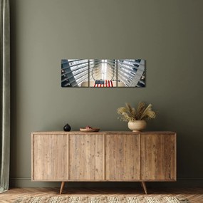 Obraz budynku z flagą USA (z zegarem) (90x30 cm)