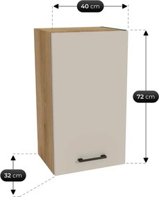 Zestaw Mebli Kuchennych MODERN 260 cm Dąb Evoke/Kaszmir Nowoczesny