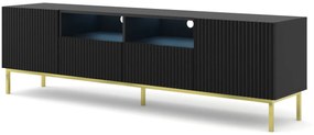 Czarna szafka pod telewizor z lamelami - Melis 11X