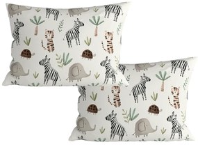 Zestaw 2 szt. dekoracyjnych poszewek na poduszkę JUNGARI 40x60 cm, kremowy