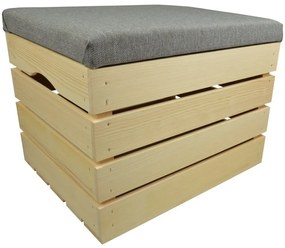 Pufa kufer skrzynia drewniana sosnowa siedzisko 50cm naturalna