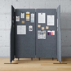 Parawan akustyczny Sadie, kolor Carbon Fog, rozmiar 240/145 cm