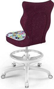 Ergonomiczne krzesło do biurka Petit White rozmiar 5 (146-176,5 cm) z podnóżkiem i wzorami