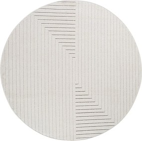 Dywan uniwersalny Nova 3D Geometria kremowy koło 120 cm x 120 cm
