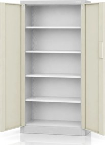Biurowa szafa metalowa z zamkiem na szyfr szara / dąb sonoma: Eco Design DANIEL, 900 x 1850 x 400 mm