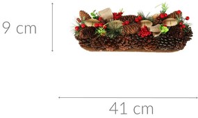 Wieniec adwentowy, świecznik z szyszek, 41 cm