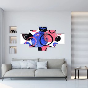 Obraz - Motyw z kółkami w żywych kolorach (125x70 cm)