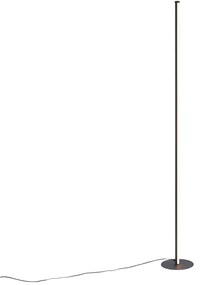 Designerska lampa podłogowa czarna z diodą LED i ściemniaczem dotykowym - ClutchDesignerski Oswietlenie wewnetrzne