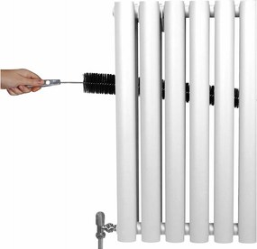 Grzejnik kolumnowy owalny z zaworami – 600 mm x 1440 mm – biały