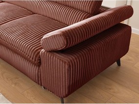 Sztruksowy narożnik w kolorze terakoty (lewostronny/w kształcie litery L) Marbeya – Ropez