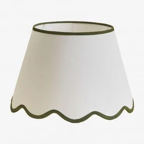Berne Abażur Do Lampy Ø35 Cm & Lampa Stołowa & Bawełna White Gardenia - Zieleń Wojskowa - Sklum