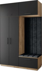 Masseno Garderoba REMA 150/240/60 cm Nowoczesna Szafa do Przedpokoju Dąb wotan