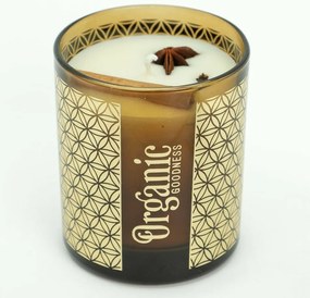 Organiczna świeca kadzidlana Lemongrass &amp;Spice 200 g w szklanym słoiku ze złotą folią