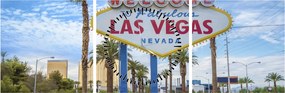 Obraz - Las Vegas (z zegarem) (90x30 cm)