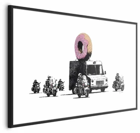 Plakat Pączkowa policja 90x60 cm z ramą czarną z marginesem ARTGEIST B