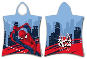 Czerwono-niebieskie ponczo dziecięce frotte Spider-Man – Jerry Fabrics