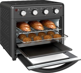 HOMCOM Minipiekarnik, Frytkownica z Powietrzem, 90-230°C, 7 Programów, Akcesoria, Czarny