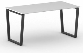 Biurko PRIMO IMPRESS, 160x80 cm, czarna podstawa, biały