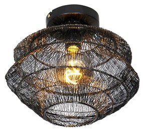 Orientalna lampa sufitowa czarna 25 cm - VadiKolonialny Oswietlenie wewnetrzne