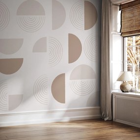 Fototapeta – Abstrakcyjne beżowe koła (196x136 cm)