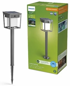 Philips Blaise UltraEfficient Solar LED słupek zczujnikiem antracytowy, 1,5 W, 250/20 lm, 3000 K