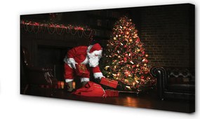 Obraz na płótnie Choinki, Prezenty, Dekoracje i Mikołaj