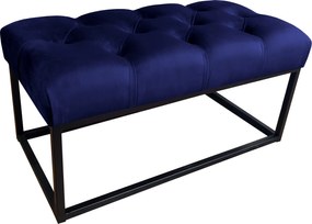 Ławka CHESTERFIELD tkanina Welur loft ławka metal : Kolor Stelaża - Czarny , Kolor tkaniny - VELVET - MG16, Typ tkaniny - Velvet