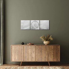 Obraz - Pióra (z zegarem) (90x30 cm)