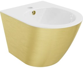 Mexen Lena bidet wiszący, biały/złoty wzór linie - 35224807
