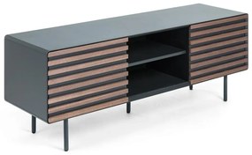 Czarna szafka pod TV w dekorze orzecha 162x58x45 cm Kesia – Kave Home