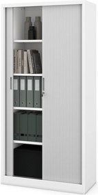 Szafa biurowa na akta z roletą Damian 90x45x185 cm szary/biały