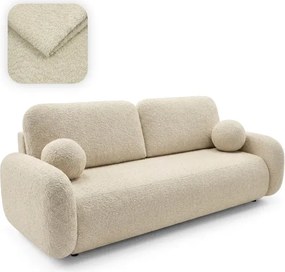 Sofa VIDI Rozkładana Dwuosobowa Beżowa Boucle Japandi