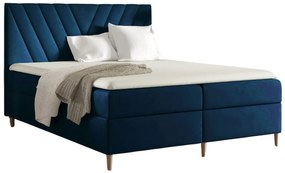 Granatowe welurowe łózko kontynentalne 5 rozmiarów S2-R10