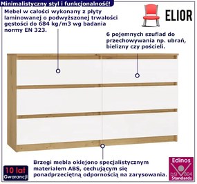 Stylowa komoda w nowoczesnym stylu biały + dąb artisan - Berta 2X 140 cm