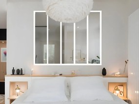 Przeszklona ścianka BAYVIEW z aluminium lakierowanego termicznie w kolorze białym – 150 × 105 cm