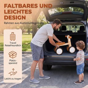 AIYAPLAY Dziecięcy rowerek biegowy składany lekki z kołami EVA regulowane siedzisko rama aluminiowa 1-3 lata Różowy | Aosom PL