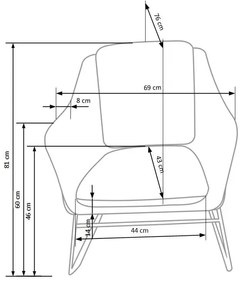 Sofa dwuosobowa Foster 4X - popielata