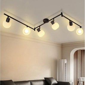 NETTLIFE  reflektor sufitowy E14 6-płomieniowy reflektor sufitowy wewnętrzny szklany klosz regulowany