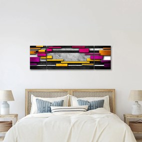 Obraz kolorowej abstrakcji na czarnym tle (170x50 cm)